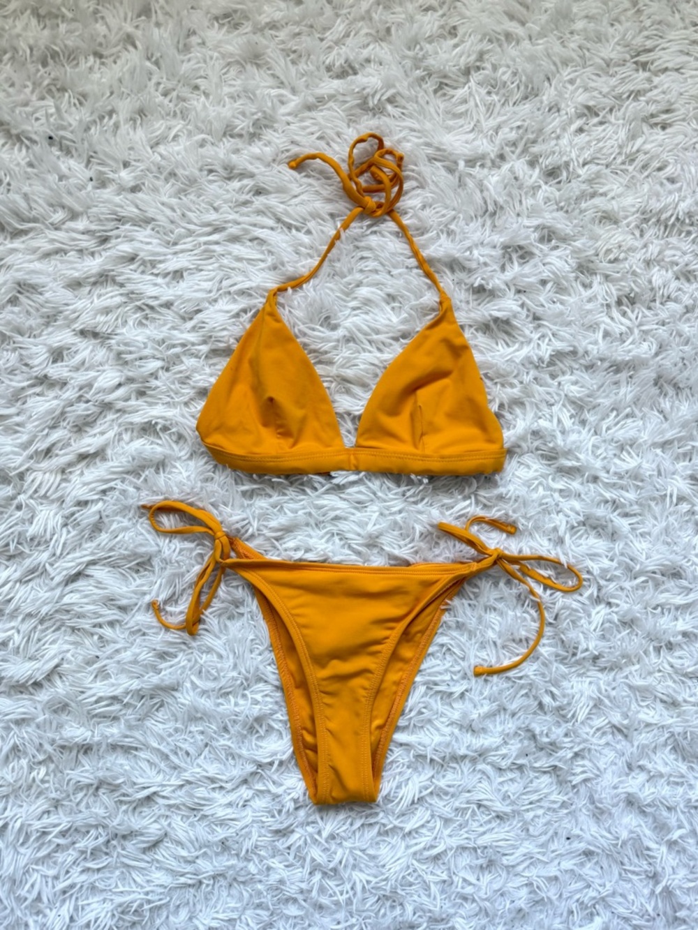 Garage Mustard Yellow Tie-Side Triangle Bikini